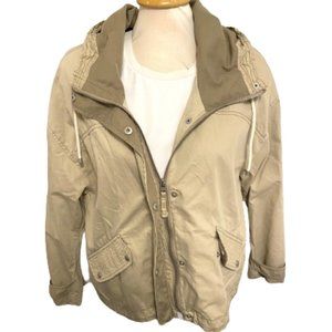 ABERCROMBIE & FITCH Utility Outerwear Jacket Size Large Tan Hooded